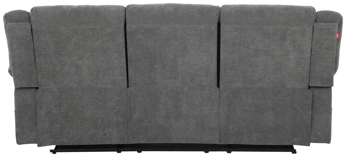 3-Sitzer-Sofa + Relaxfunktion Chester Grau B: 209 cm - Schwarz/Grau, Basics, Textil (209/101/93cm) - P & B