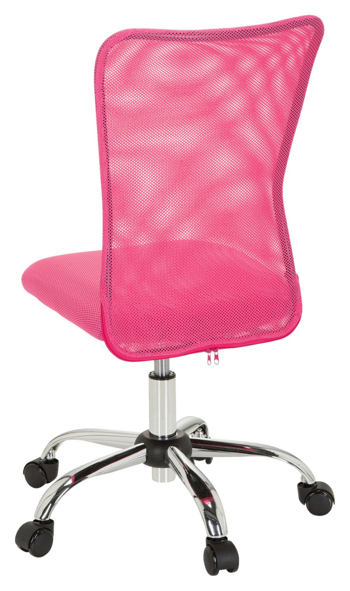 Jugenddrehstuhl Kiddy Net Pink Bis 60 Kg - Chromfarben/Pink, Basics, Kunststoff/Textil (54/88/54cm) - MID.YOU