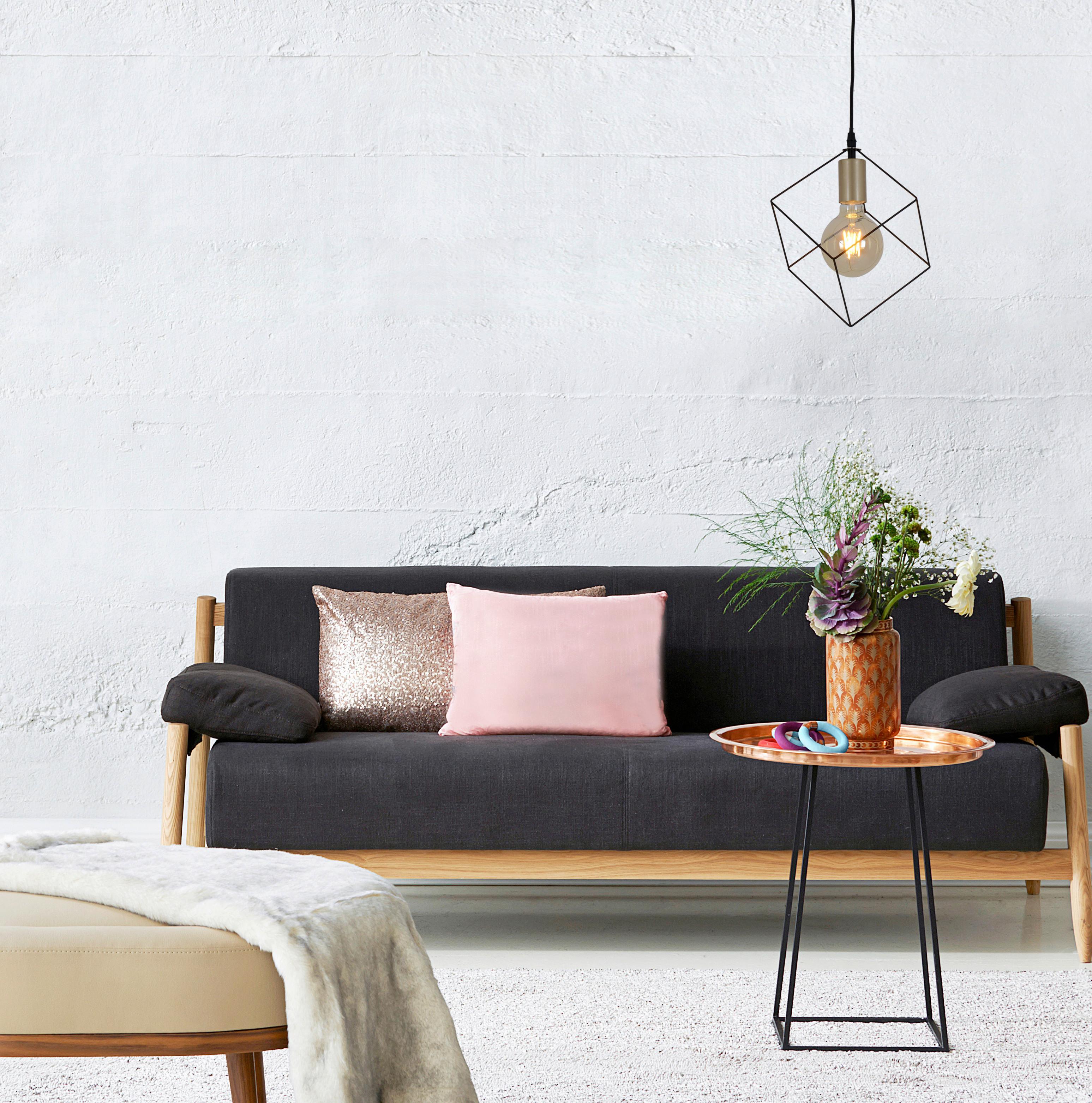 Hängeleuchte Canto H: 118 cm 1-Flammig, Würfelform - Goldfarben, Design, Kunststoff/Metall (16/118cm) - Näve