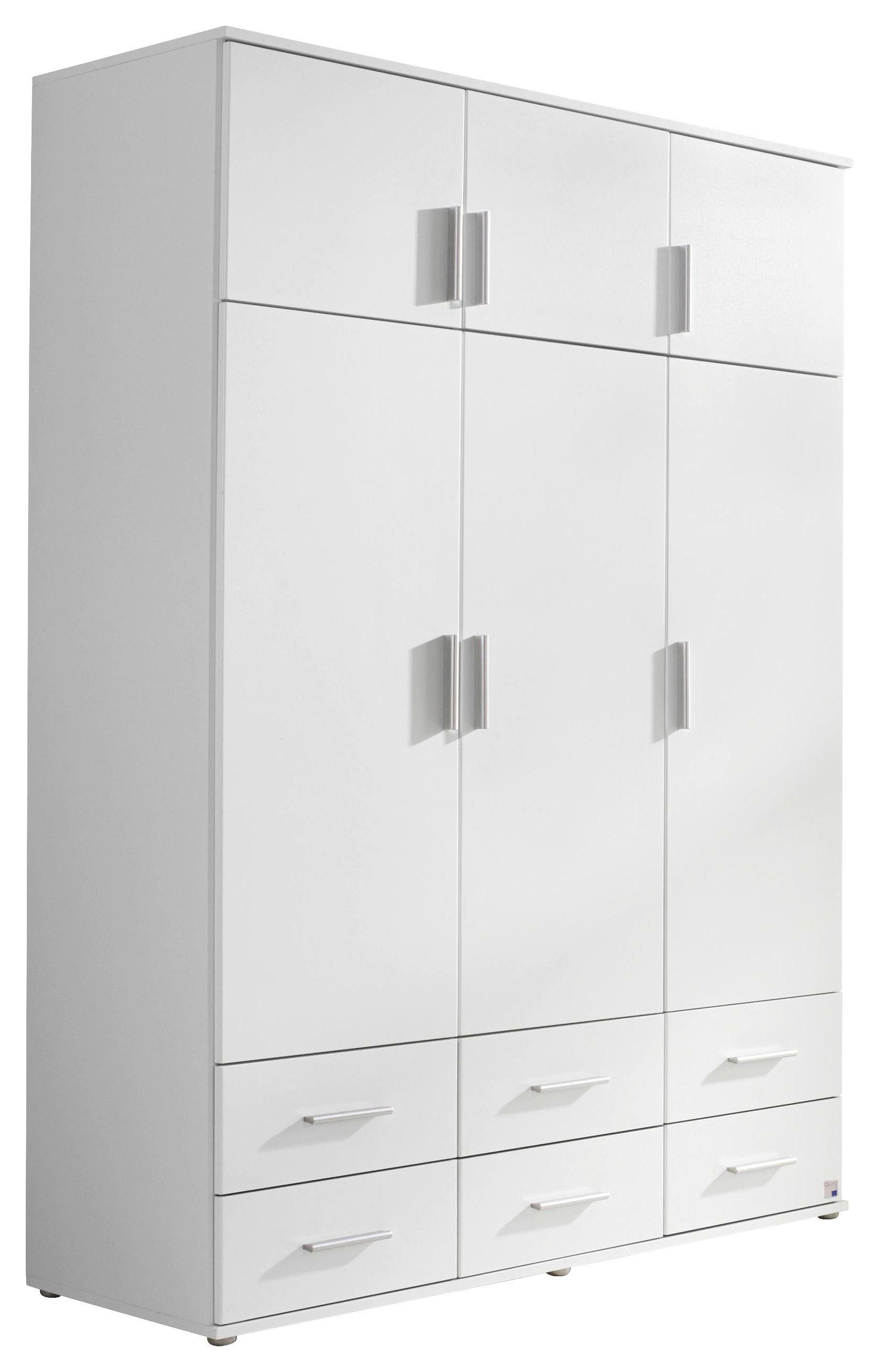 Drehtürenschrank Kemi B:136cm Alpinweiß Dekor - Weiß, MODERN, Holzwerkstoff (136/194/53cm)