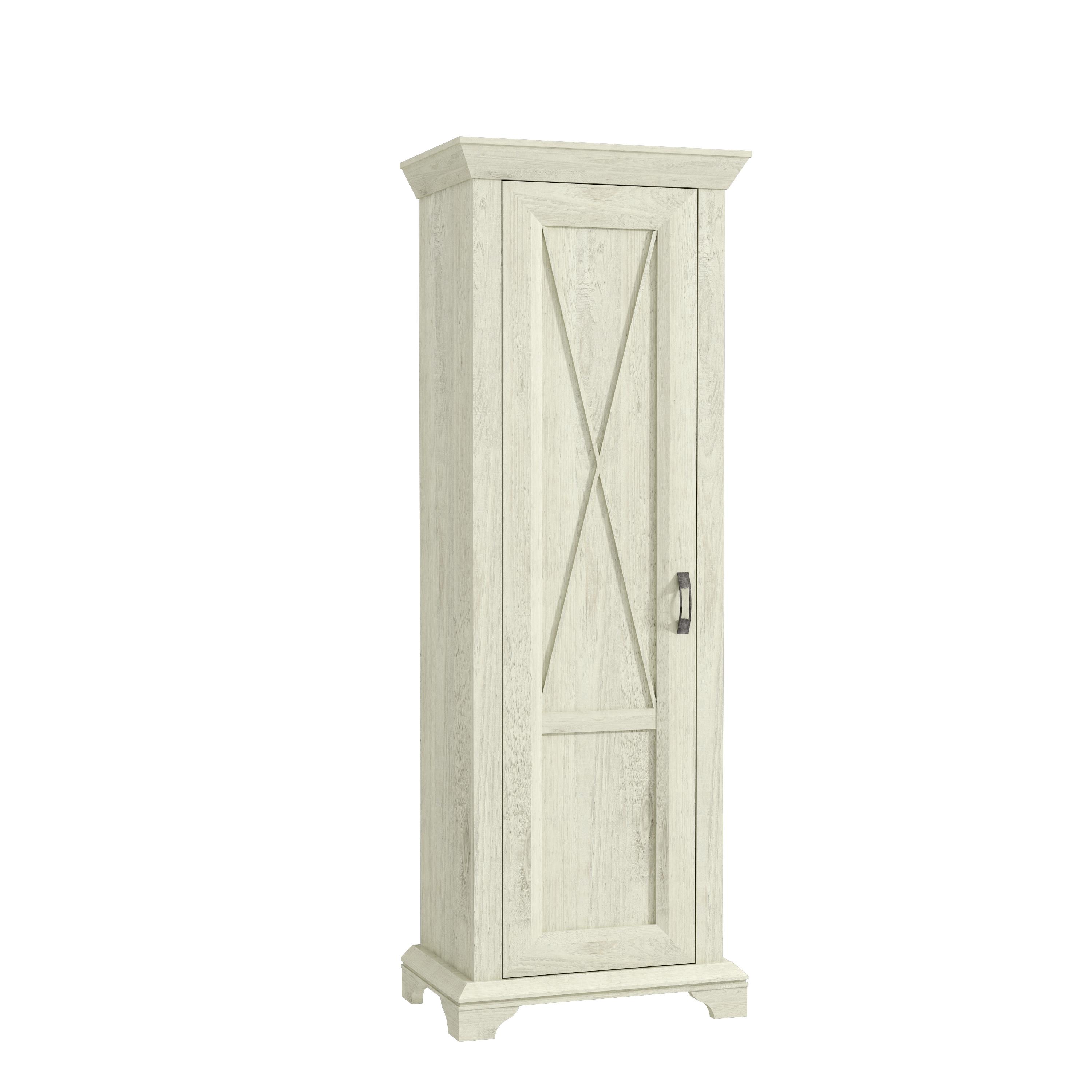 Drehtürenschrank B: 73,3 cm Kashmir, Pinien Dekor - Weiß/Pinienfarben, Basics, Holzwerkstoff/Kunststoff (73,3/210,6/46,2cm) - Livetastic