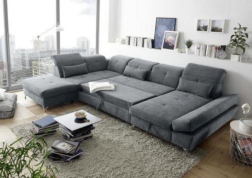 Wohnlandschaft Melfi - Anthrazit/Silberfarben, MODERN, Holzwerkstoff/Textil (245/350/168cm) - MID.YOU