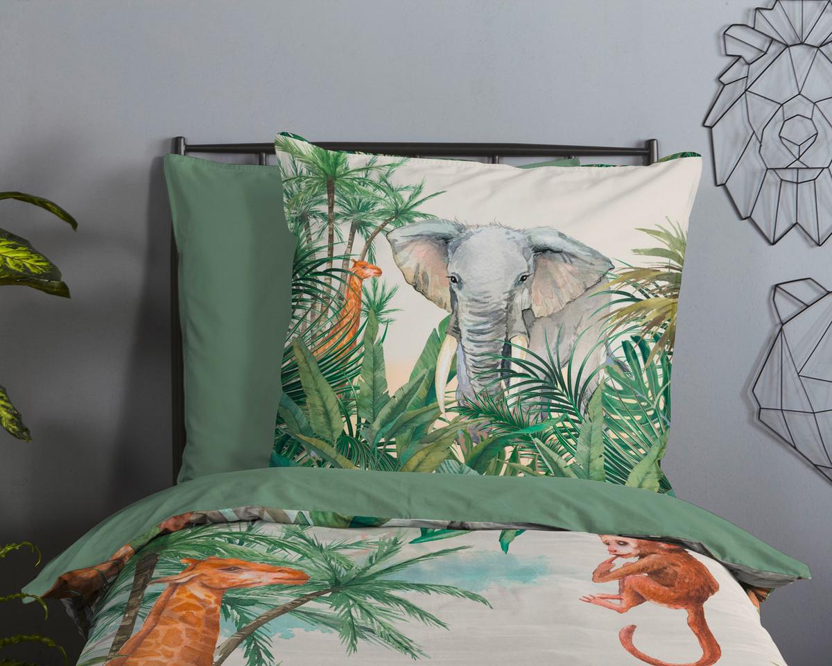 Jugendbettwäsche Jungle Multicolor 135x200 cm - Multicolor, Natur, Textil (135/200cm)