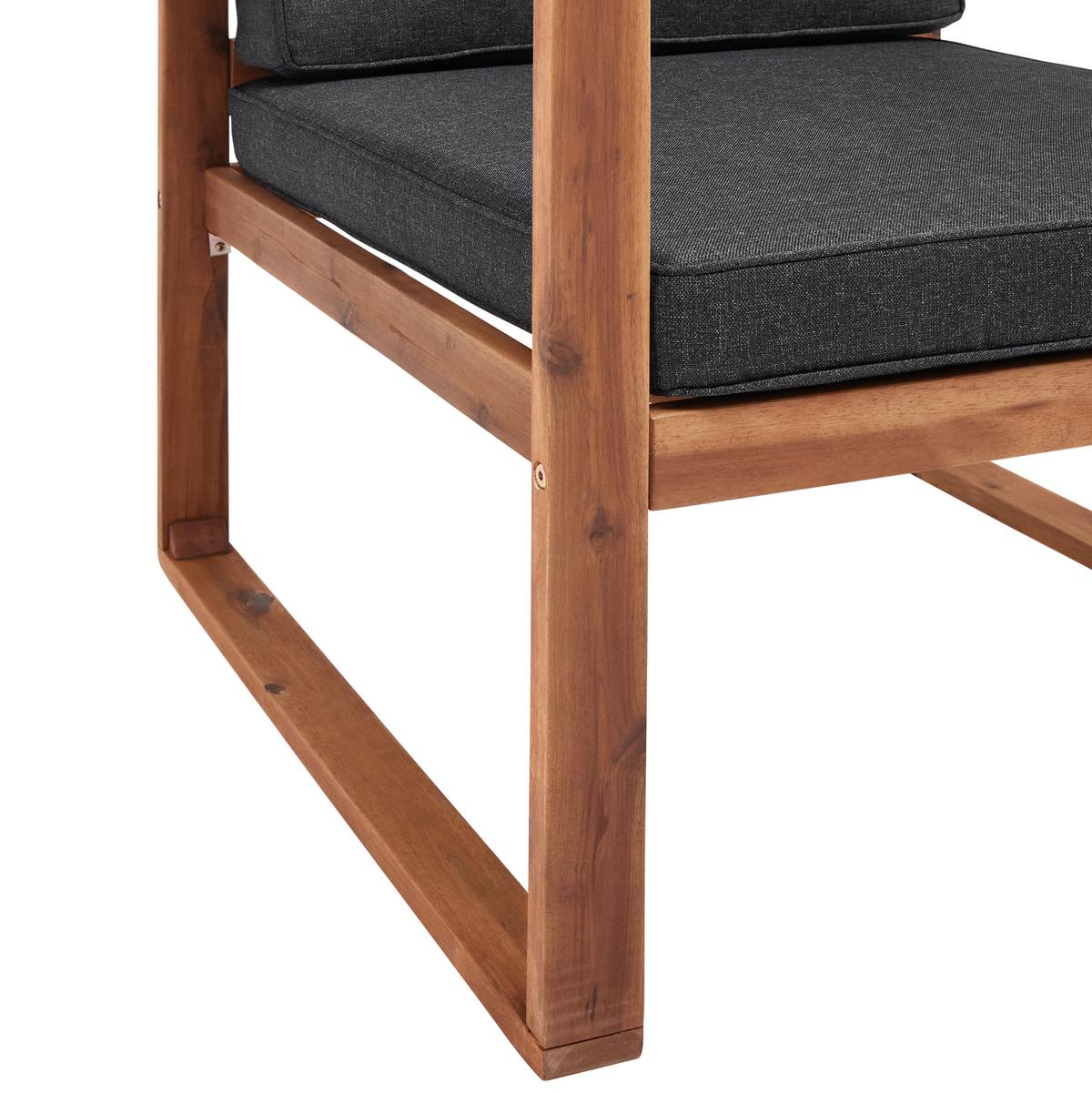 Zahradní sedací souprava ELIO tmavěšedá - tmavě šedá, Moderní, dřevo (120/60/68cm) - Bessagi Garden