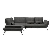 Rohová sedačka TRENDY, levá, antracitová - černá/antracitová, Moderní, kov/kompozitní dřevo (250/93/310cm) - Premium Living
