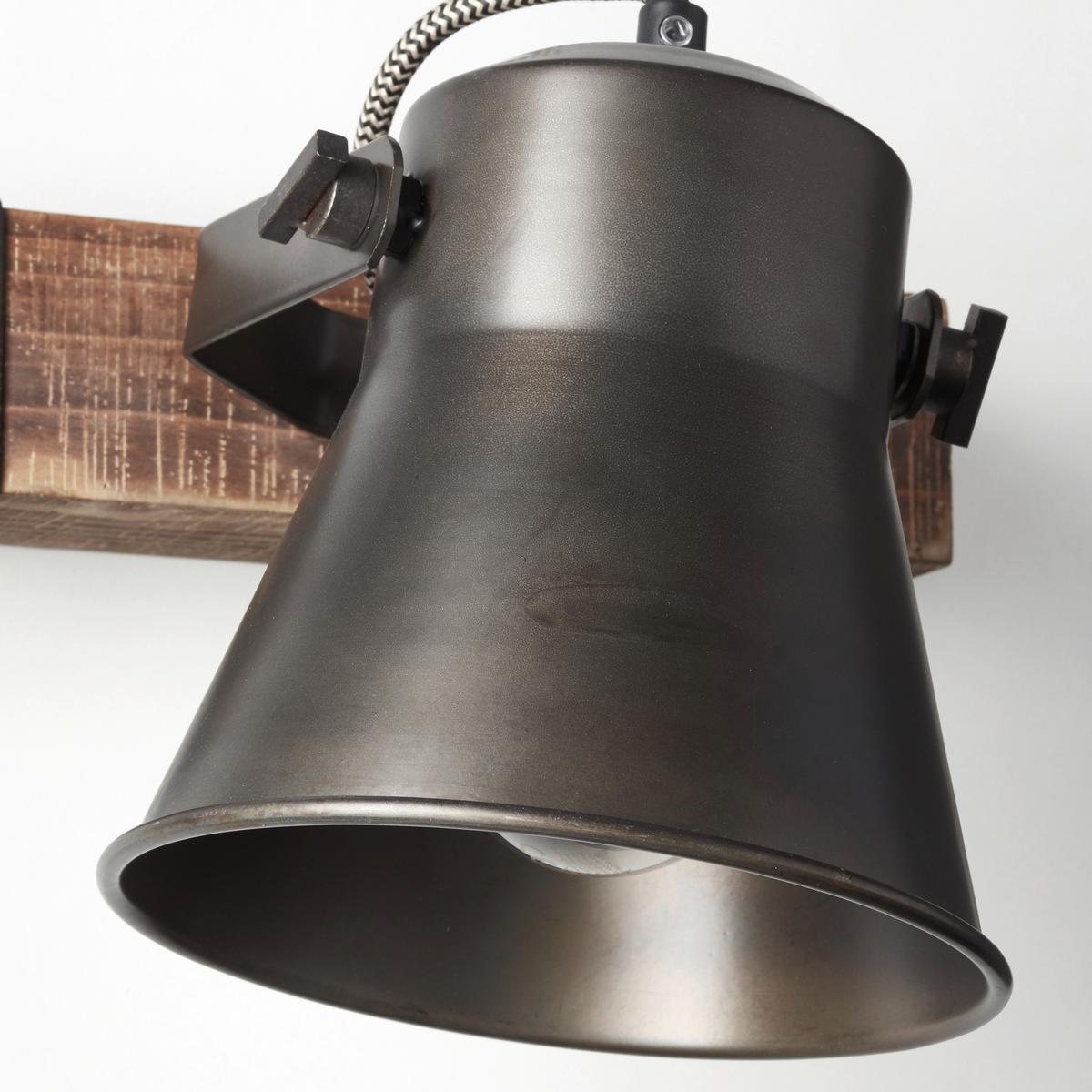 Wandleuchte Plow 1-flammig Drehbar Und Schwenkbar - Schwarz, Design, Holz/Metall (24/25cm) - Brilliant