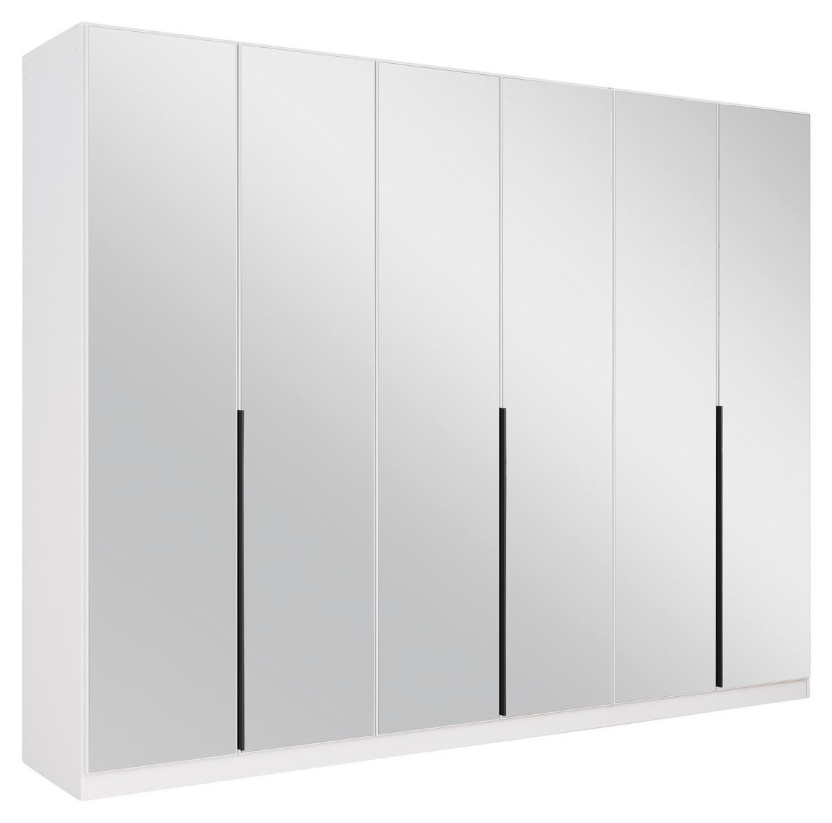 Drehtürenschrank 271 cm Skyla Weiß/Glas - Weiß, MODERN, Holzwerkstoff (271/210/54cm) - Rauch Möbel