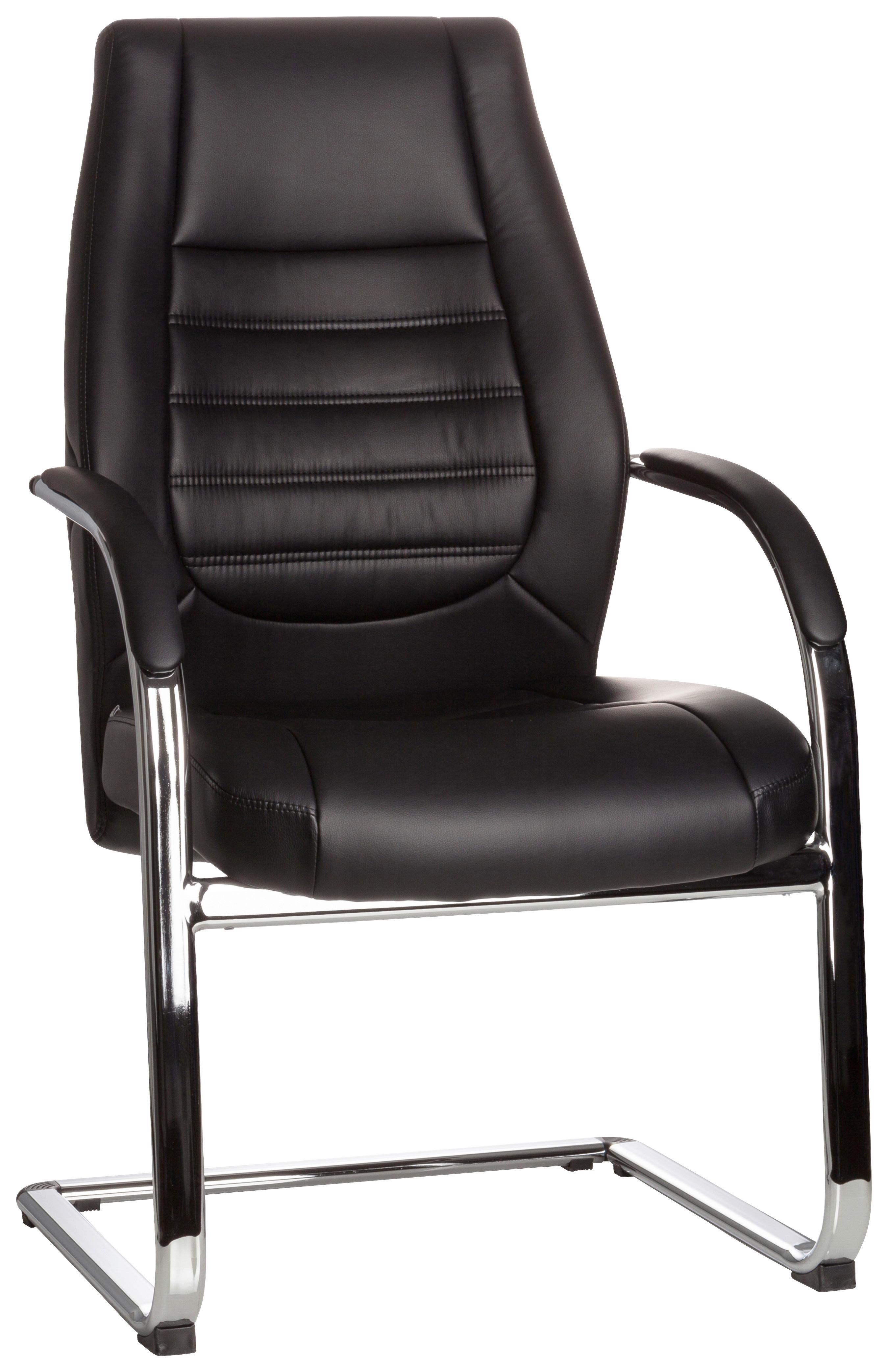 Besucherstuhl Vitoro V Schwarz Bis 150 Kg - Silberfarben/Schwarz, Basics, Textil/Metall (58/107/59cm) - MID.YOU