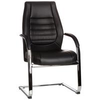 Besucherstuhl Vitoro V Schwarz Bis 150 Kg - Silberfarben/Schwarz, Basics, Textil/Metall (58/107/59cm) - MID.YOU