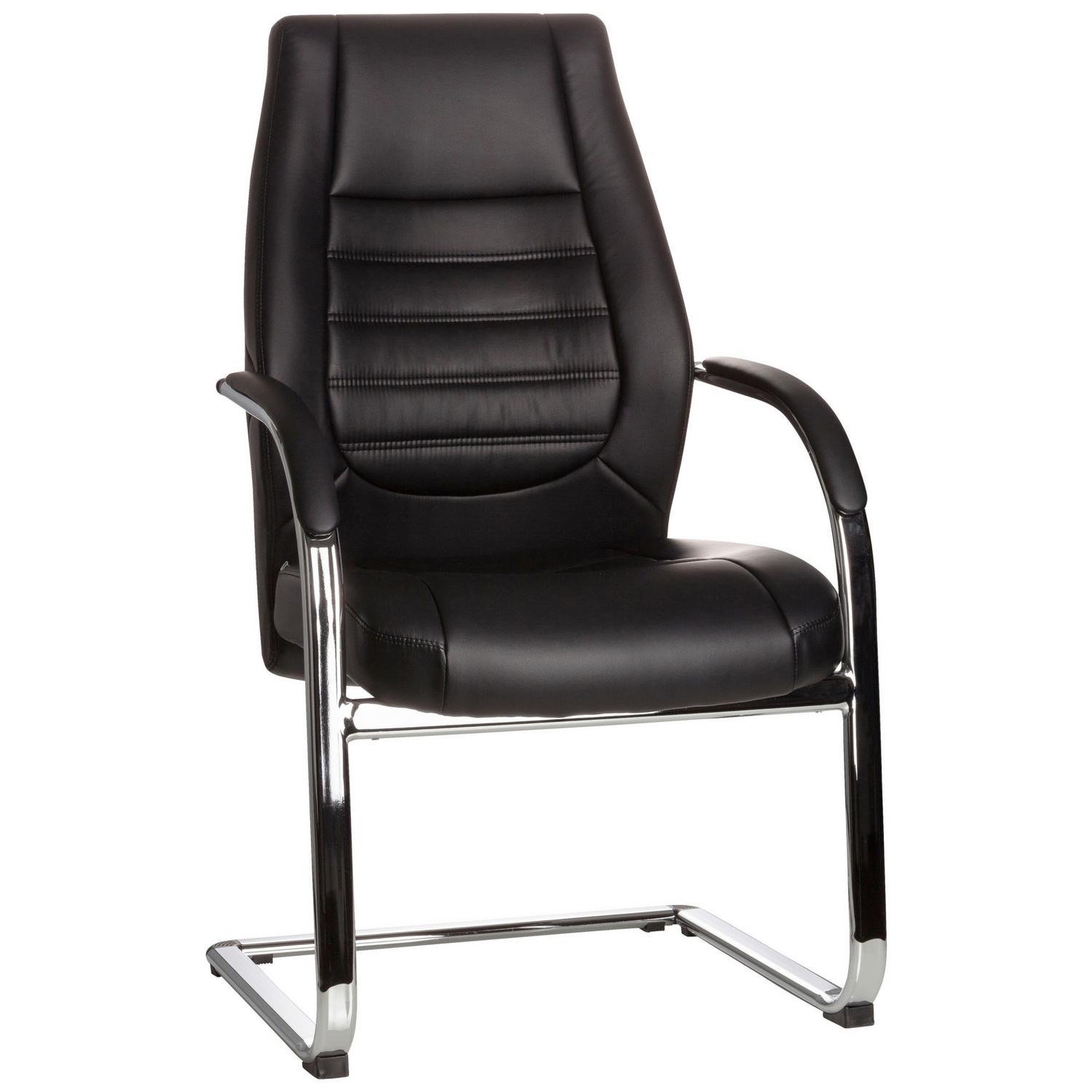 Besucherstuhl Vitoro V Schwarz bis 150 kg 58x107x59 cm