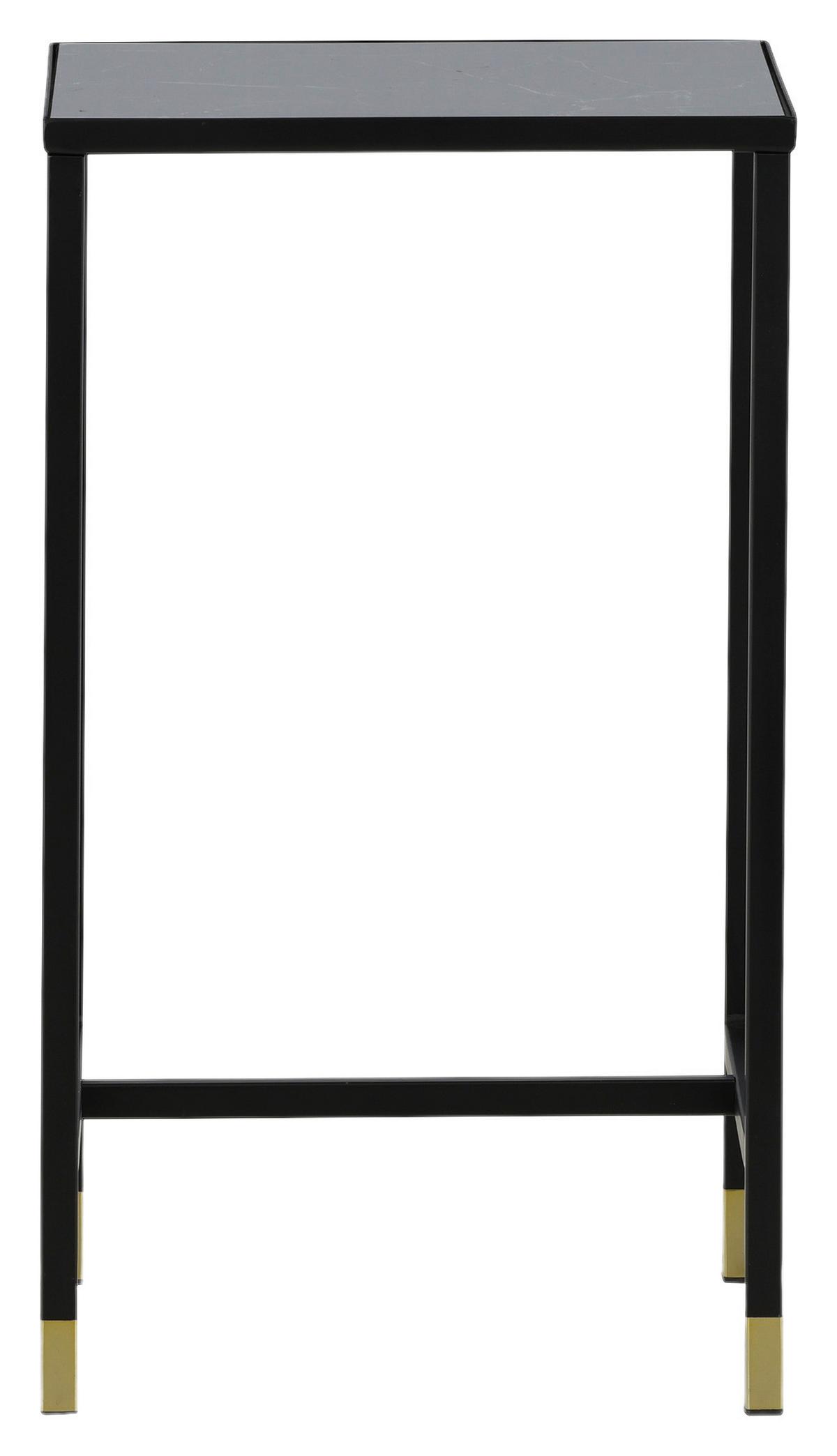 Beistelltisch Dipp - Messingfarben/Schwarz, Design, Glas/Metall (40/40/70cm) - Livetastic