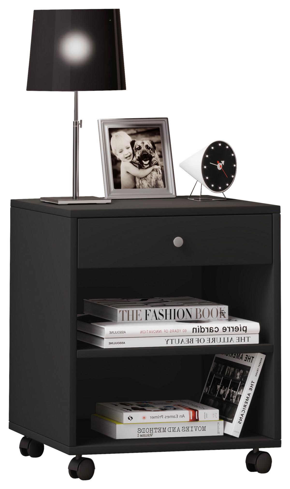 Nachkästchen Naturfarben H: 54 Cm Rolda - Schwarz, MODERN, Holzwerkstoff (45/54/38cm) - MID.YOU