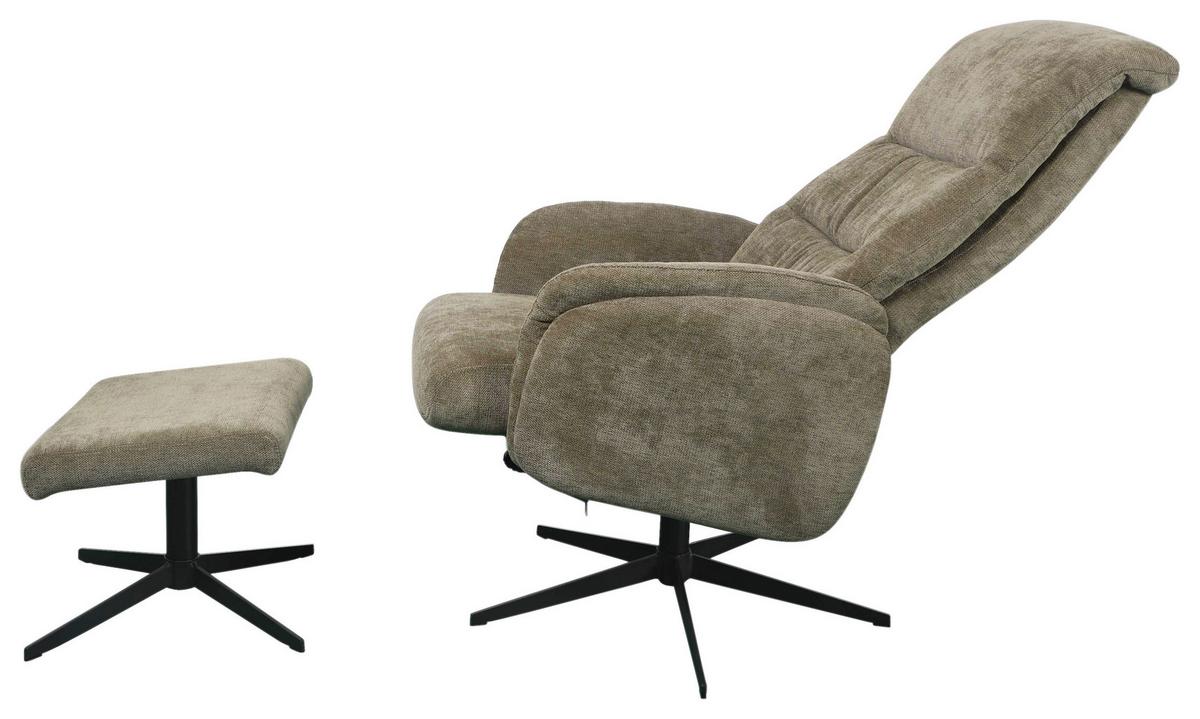 Relaxsessel Star Grün, 360° Drehbar - Schwarz/Grün, MODERN, Textil/Metall (72/95/110cm) - James Wood