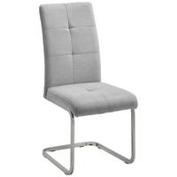 Židle Lucie - světle šedá/barvy chromu, Moderní, kov/dřevo (42,5/98/45cm) - Modern Living