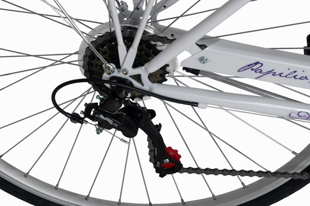Citybike 28'' mit Korb DaCapo Papilio weiß/lila - Weiß, LIFESTYLE, Metall (25/140/60cm)