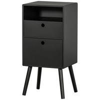 Nachttisch Ozzy, Schwarz B: 36 Cm - Schwarz, Design, Holzwerkstoff (36/30/75cm) - Livetastic