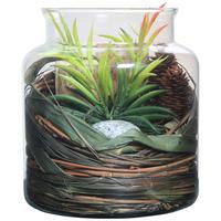 Dekoglas Flora Naturfarben, 18x20 cm - Naturfarben, LIFESTYLE, Glas/Naturmaterialien (18/20/18cm) - Kayoom