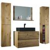 Badezimmer Lendas Bl XL - Honigeiche/Schwarz, MODERN, Glas/Keramik (146cm) - MID.YOU