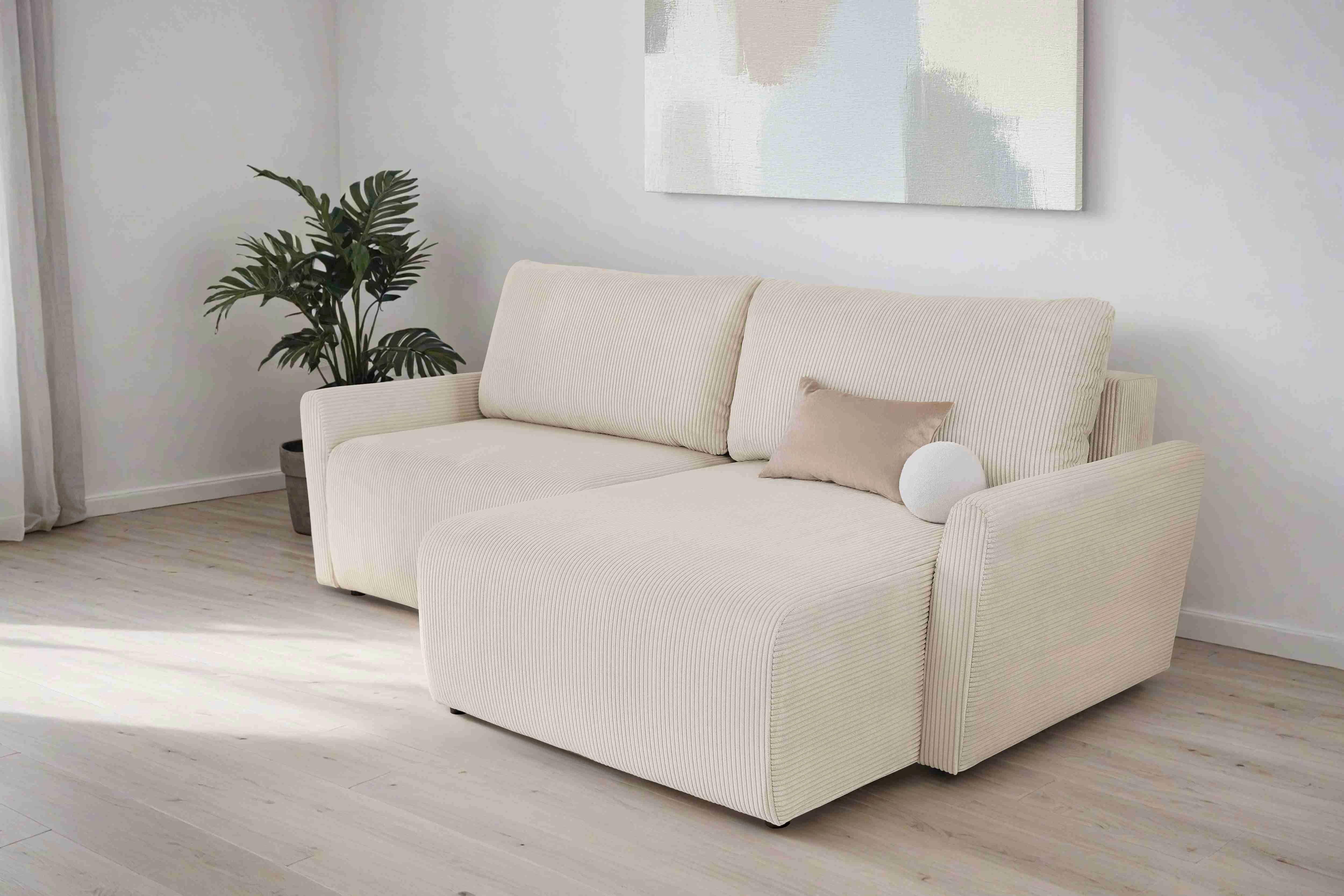 Ecksofa Josh Beige S: 229x146 cm - Beige, Trend, Textil (229/146cm)