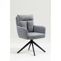 Armlehnstuhl Ella Ella - Schwarz/Grau, KONVENTIONELL, Textil/Metall (60/95/67cm)