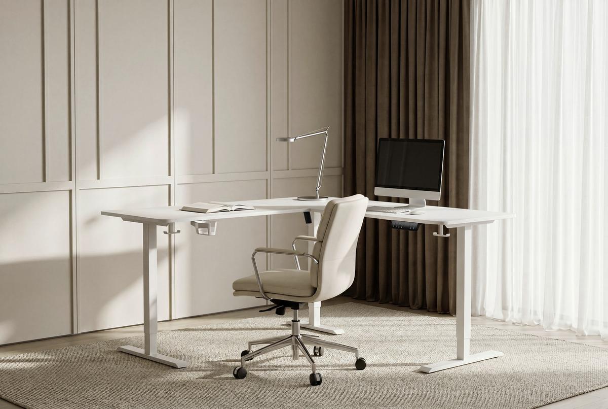 Eckschreibtisch Nimi Weiß L: 160cm - Weiß, MODERN, Holzwerkstoff/Kunststoff (160/140/72-117cm) - Livetastic