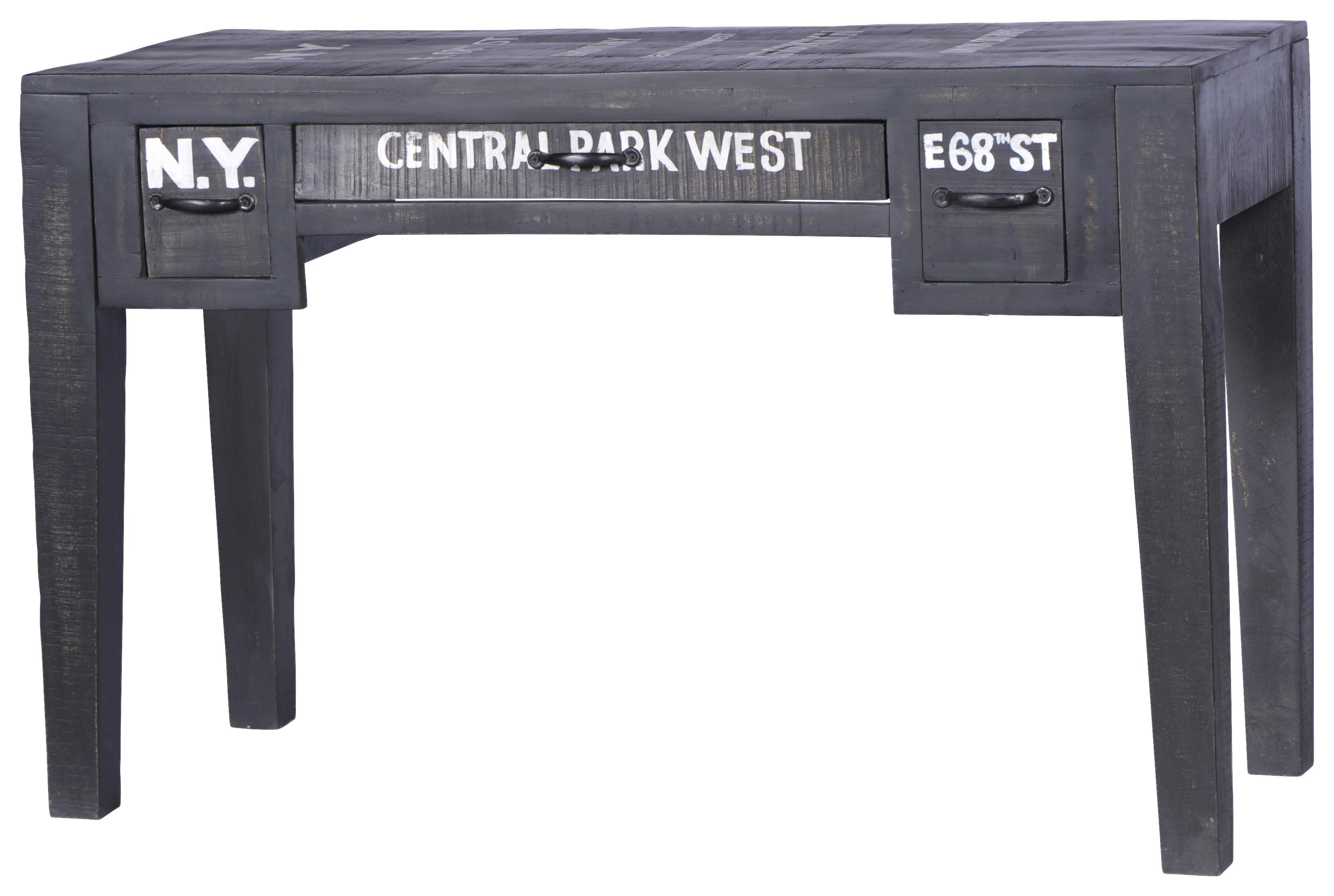 Schreibtisch Palma B: 120 cm Mangoholz - Schwarz/Braun, Basics, Holz (120/76/48cm)