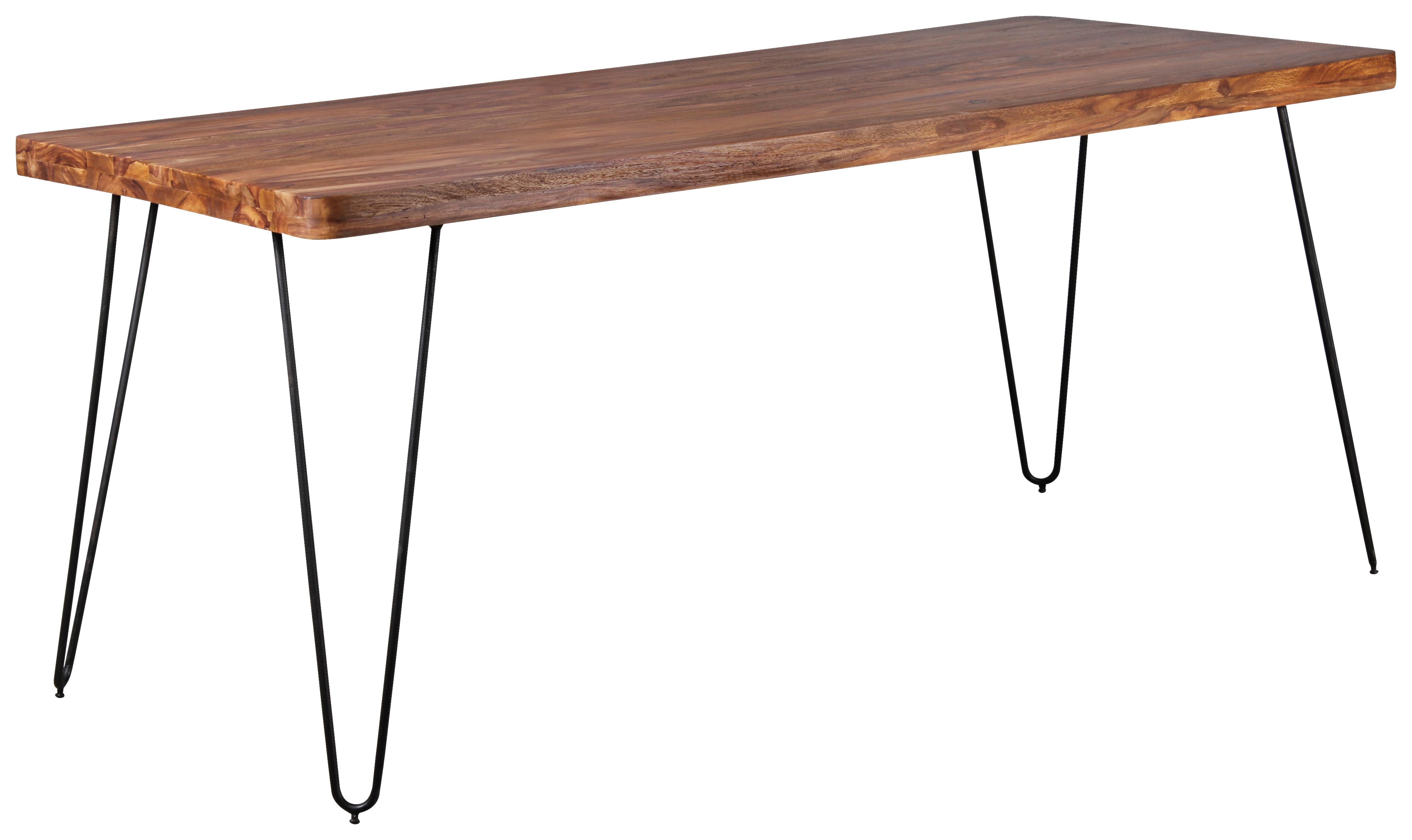 Esstisch Wl1.495 - Sheeshamfarben/Schwarz, Design, Holz/Metall (180/80/76cm) - MID.YOU