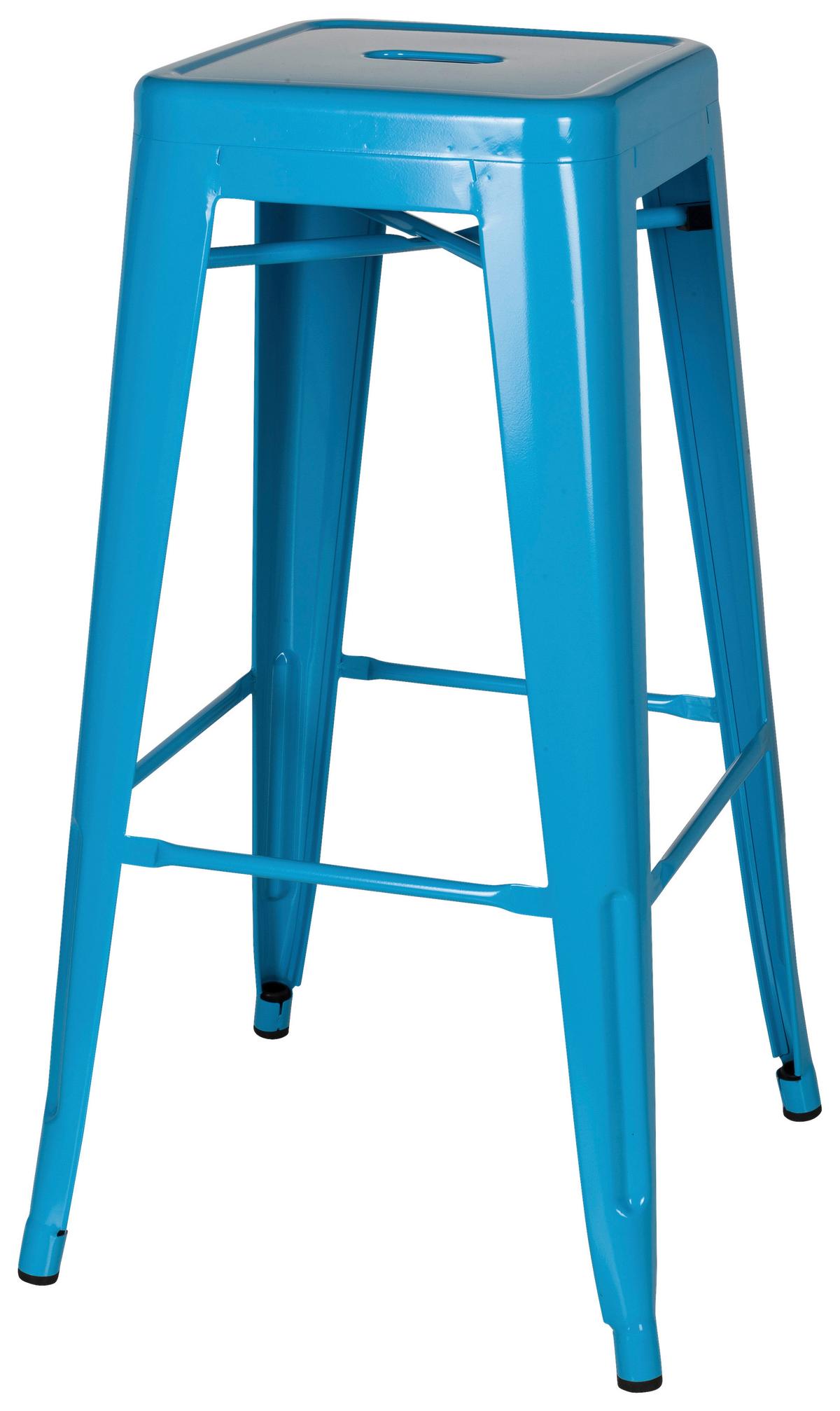 Barhocker Vantaggio High stapelbar Hellblau bis 150 kg - Hellblau, Basics, Metall (44/77/44cm) - MID.YOU
