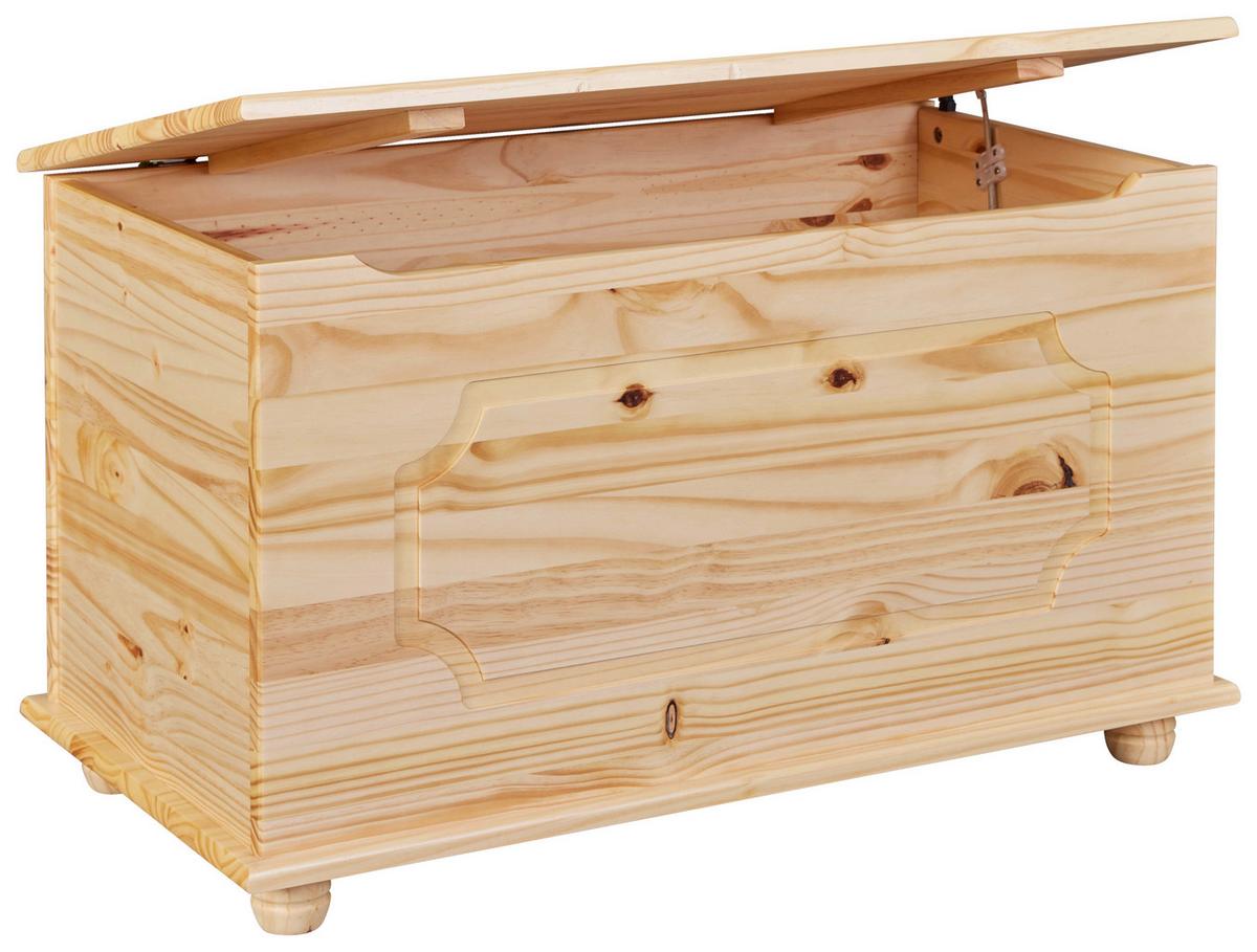 Truhe Emel B: 89 Cm Echtholz - Naturfarben, Basics, Holz (89/53/47cm) - MID.YOU