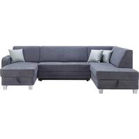 Rohová sedačka MESSINA, pravá, tmavosivá - chrómová/tmavosivá, Modern, textil/plast (165/296/198cm) - Mömax