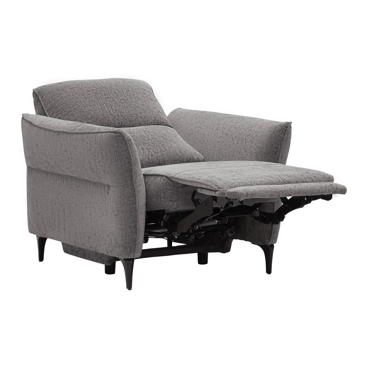 Relaxační křeslo CAPE TOWN, tm.šedá, elektr.relax.funkce - černá/tmavě šedá, Moderní, kov/dřevo (95/99/92cm) - Mömax