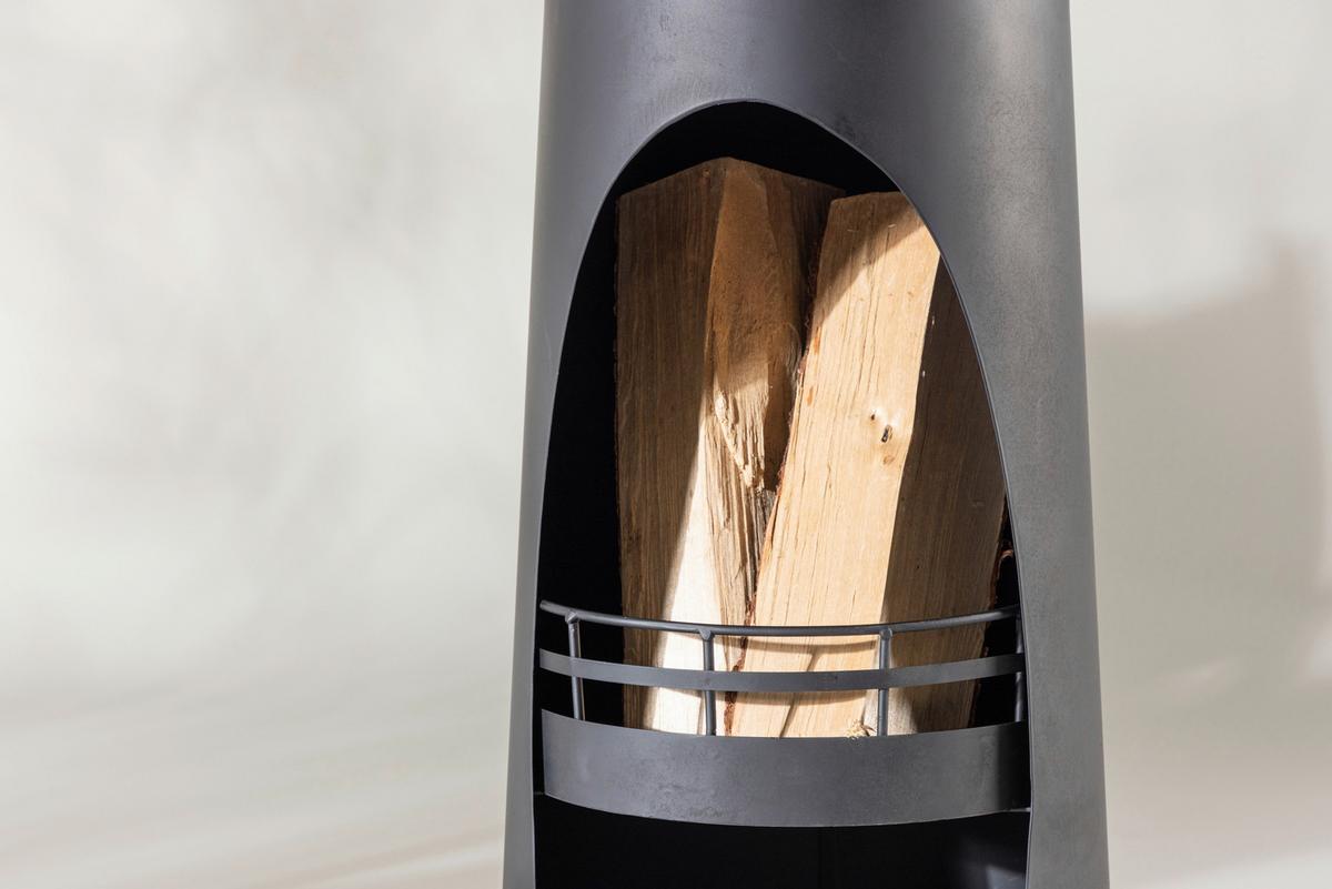 Feuerstelle Bastian - Schwarz, KONVENTIONELL, Metall (33/135/33cm) - Gardenson