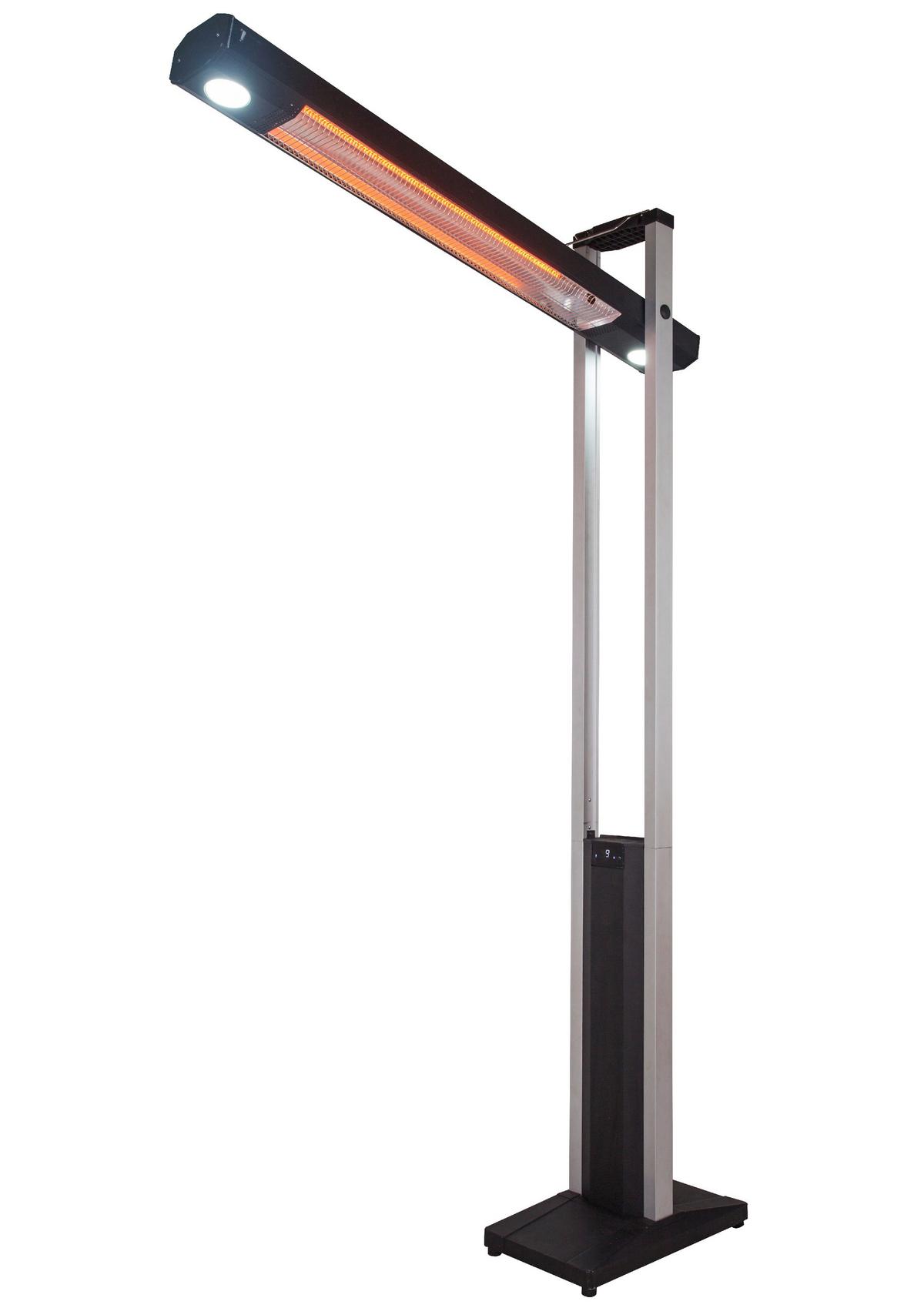 Stand-terrassenstrahler 1.800 W Deluxe Infrarot Auf Rollen - Edelstahlfarben/Schwarz, Basics, Kunststoff/Metall (33/204/51cm) - Silva Homeline