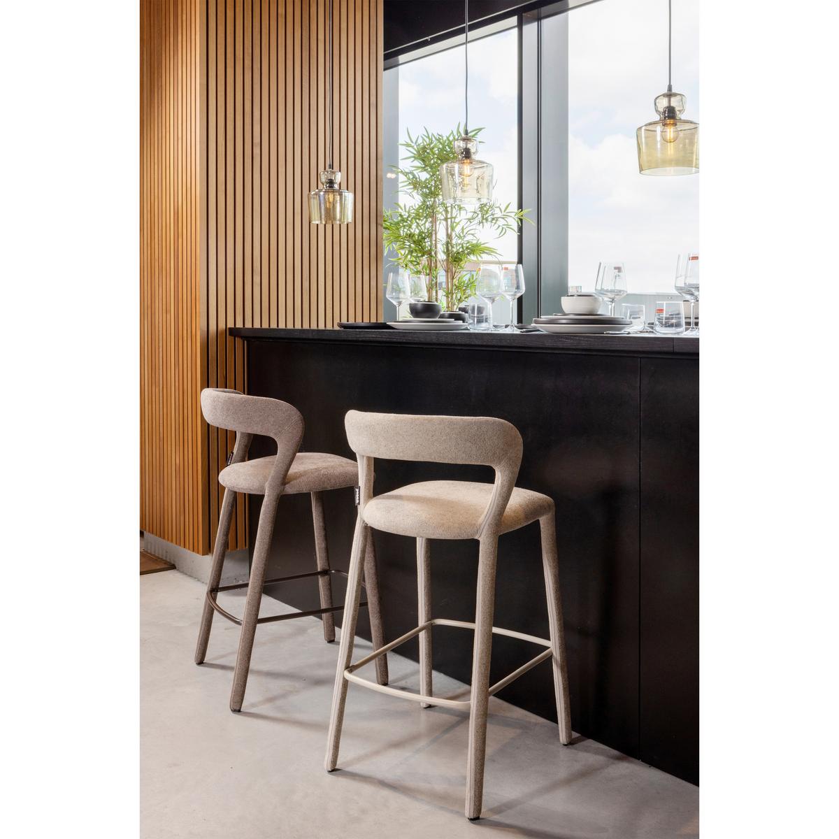 Barhocker Noble Taupe B: 48cm - Taupe, MODERN, Textil (48/95/52cm) - Livetastic