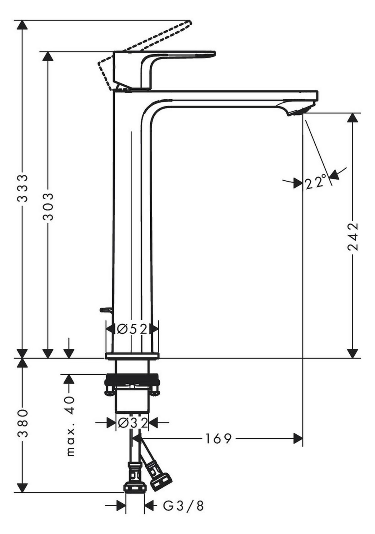 Waschtischarmatur Hg Rebris S Wtm Schwarz Matt H: 30,3 cm - Schwarz, Basics, Metall (5,2/30,3/19,5cm) - Hansgrohe