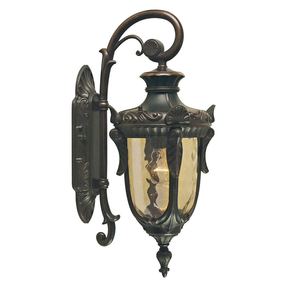 Außenleuchte 100 W Metall/Glas, Wandmontage - Bronzefarben, Natur, Glas/Metall (52/19/26.5cm) - Elstead Lighting
