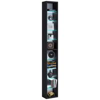 Wandregal Rasito Schwarz B: 21 Cm - Schwarz, Design, Glas/Holzwerkstoff (21/152/14cm) - MID.YOU