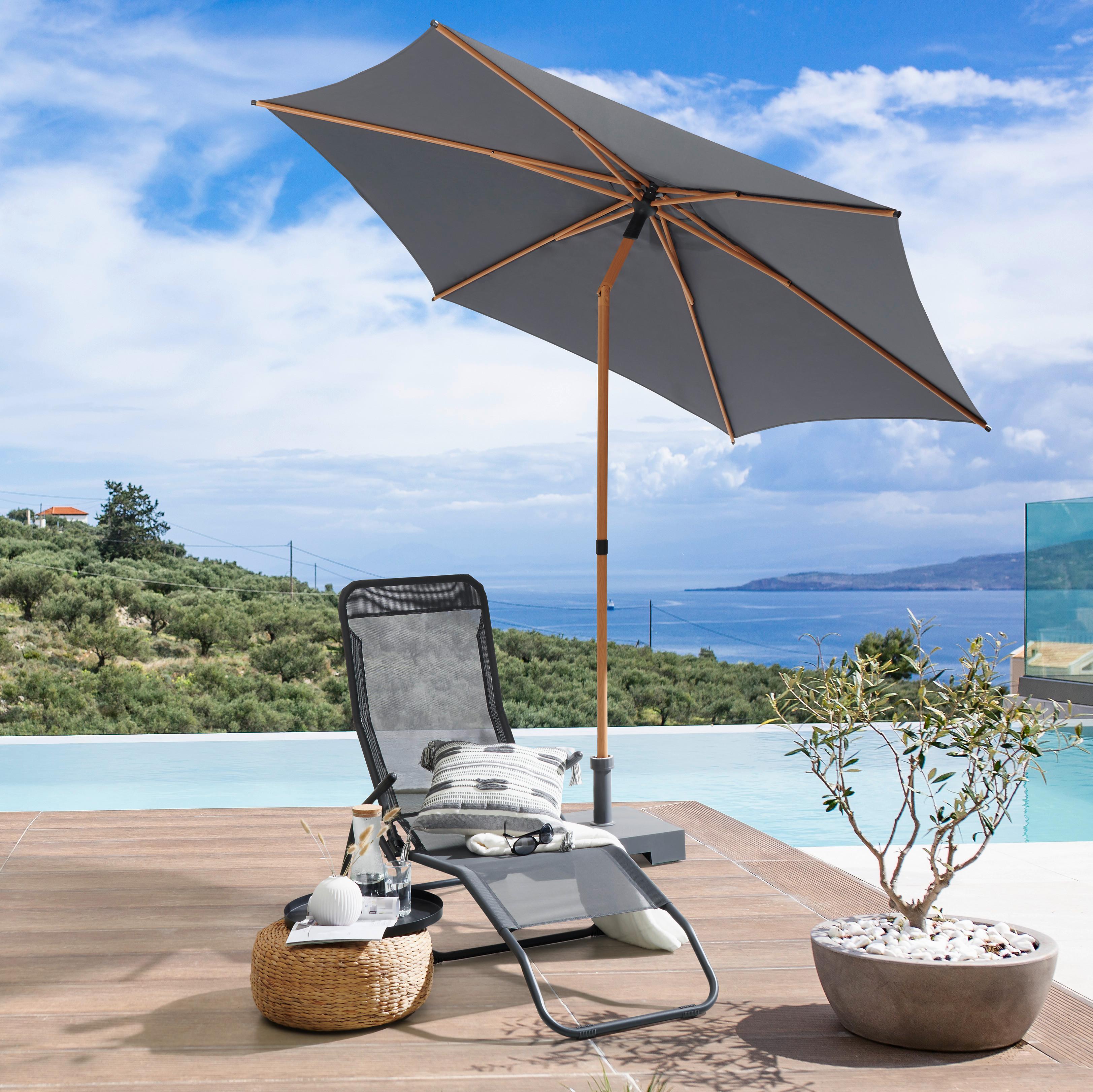 Sonnenschirm Sun Bxhxt: 270x270x220 Cm Anthrazit - Anthrazit, MODERN, Textil/Metall (270/270/220cm) - Beldano