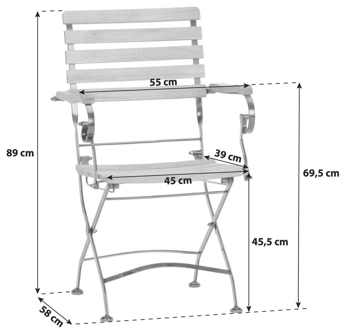 Gartenklappsessel-Set Acamp Lindau Klappsessel-Set - Anthrazit/Akaziefarben, Basics, Holz/Metall (55/89/58cm) - Gardenson