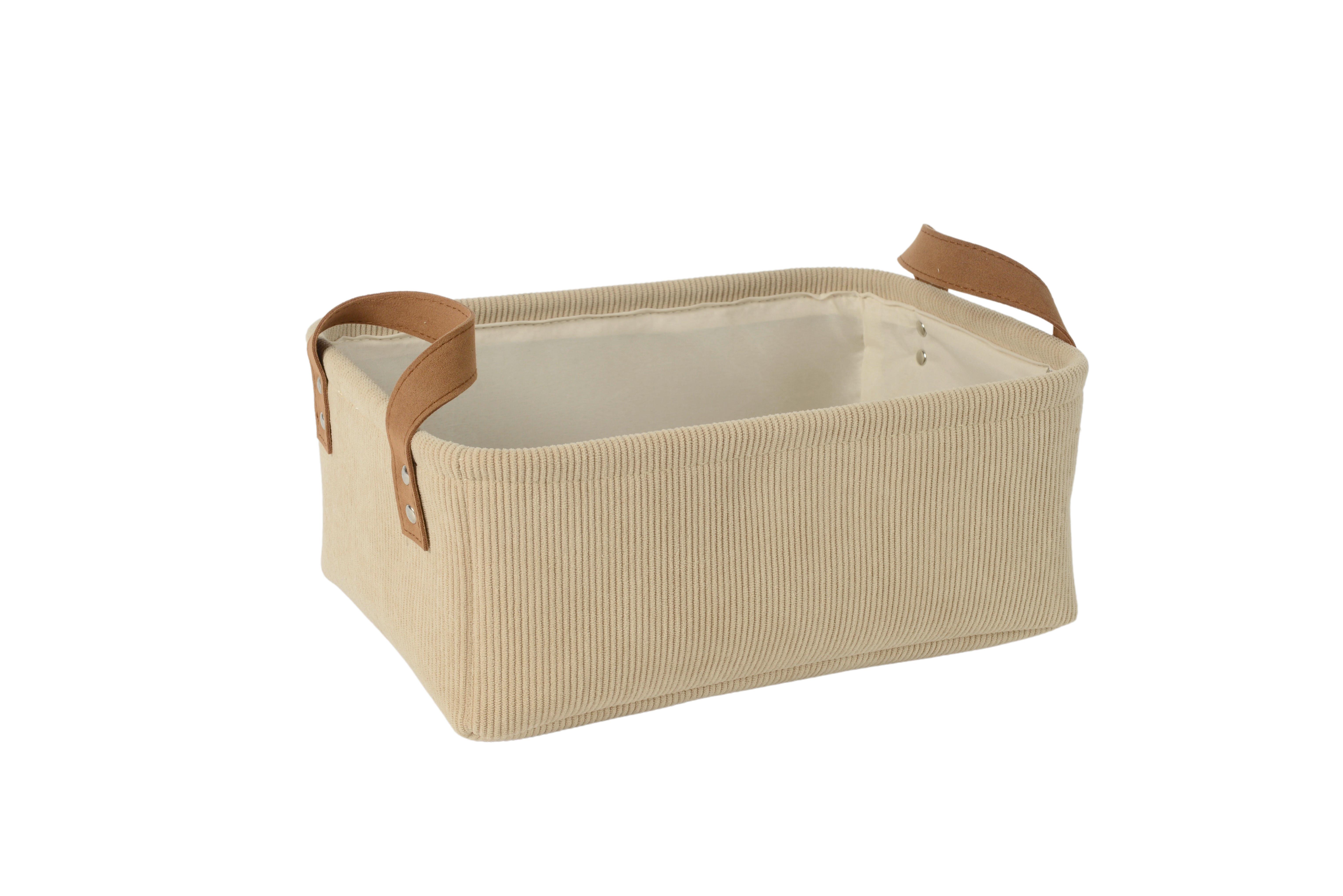 KORB KRISI - M - Beige, Basics, Leder/Kunststoff (33/23/13cm) - James Wood