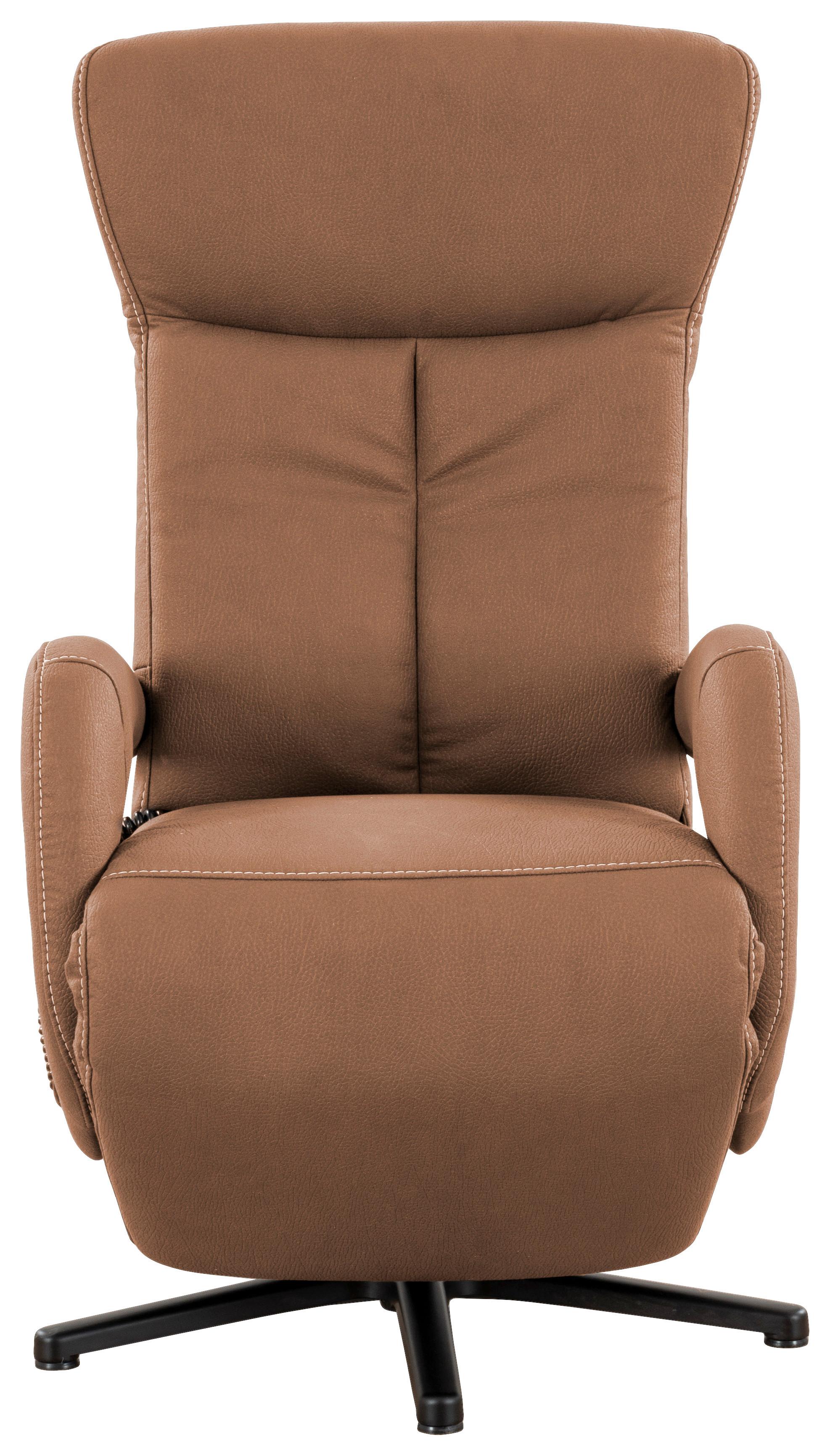 Fernsehsessel mit Armlehnen Matrixx-Style Stoffbezug Braun - Cognac/Beige, MODERN, Textil (67/108/80cm) - James Wood