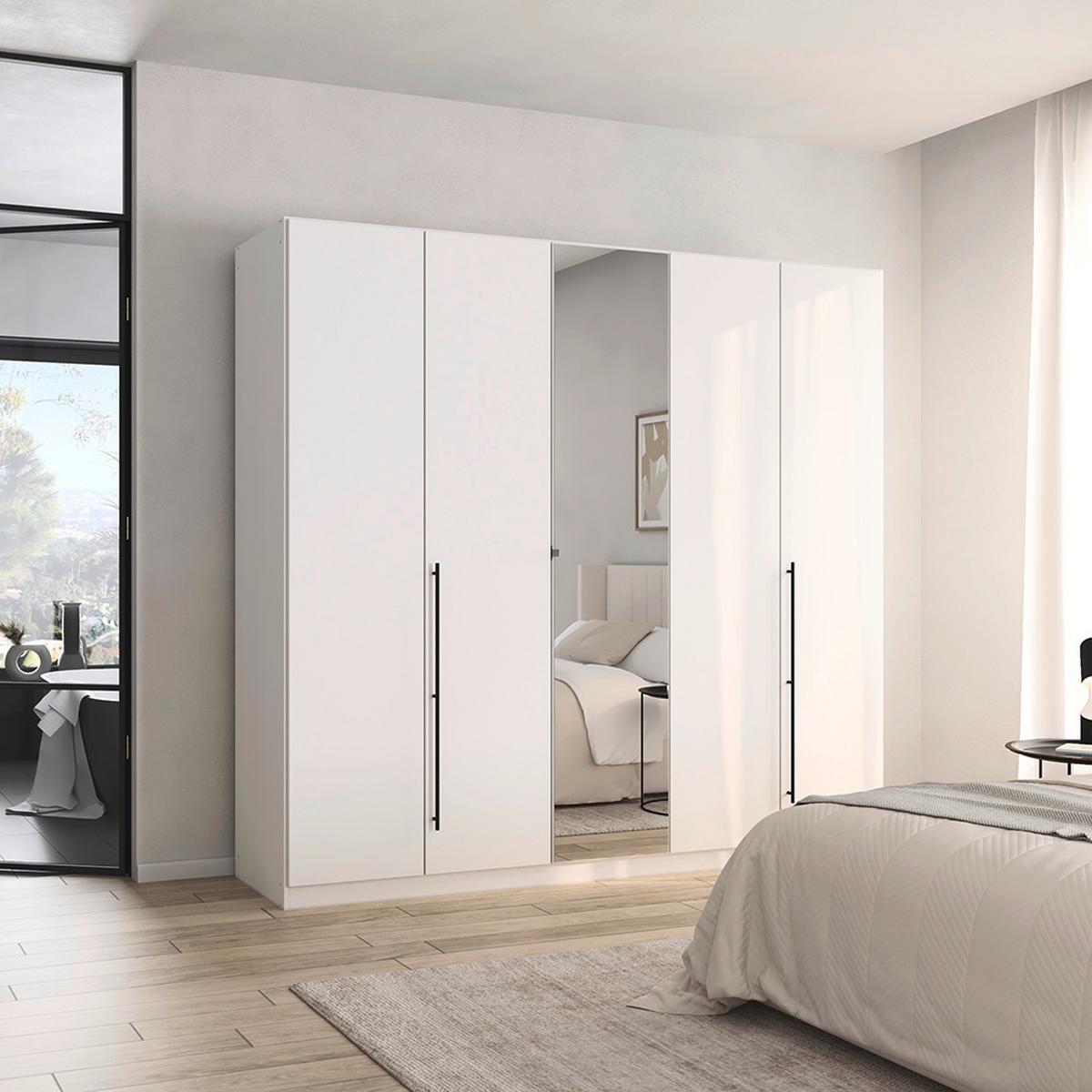 Skriňa s otočnými dverami SAFARI, šírka 226 cm - sivá/biela, Konventionell, kov/kompozitné drevo (226/210/54cm) - Based