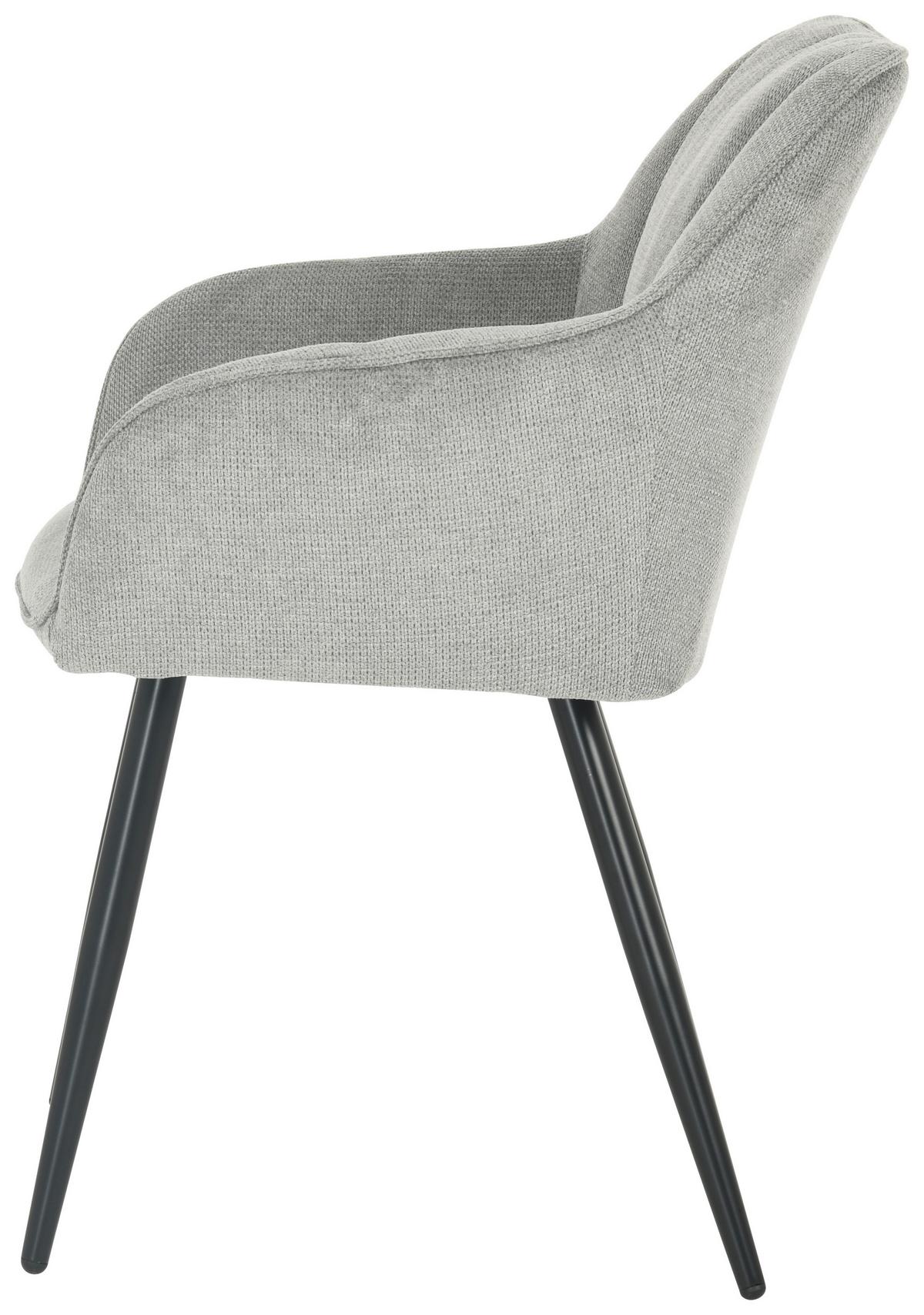 ŽIDLE S PODRUČKAMI CARO - šedá/černá, Konvenční, kov/dřevo (55/82/61cm) - Nedis SmartLife