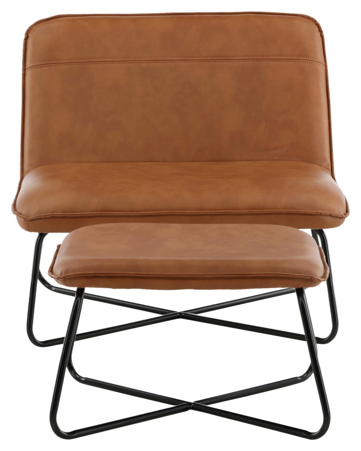 Sesselset X-Lounge - Schwarz/Braun, Design, Textil/Metall (78/71/75cm) - Livetastic