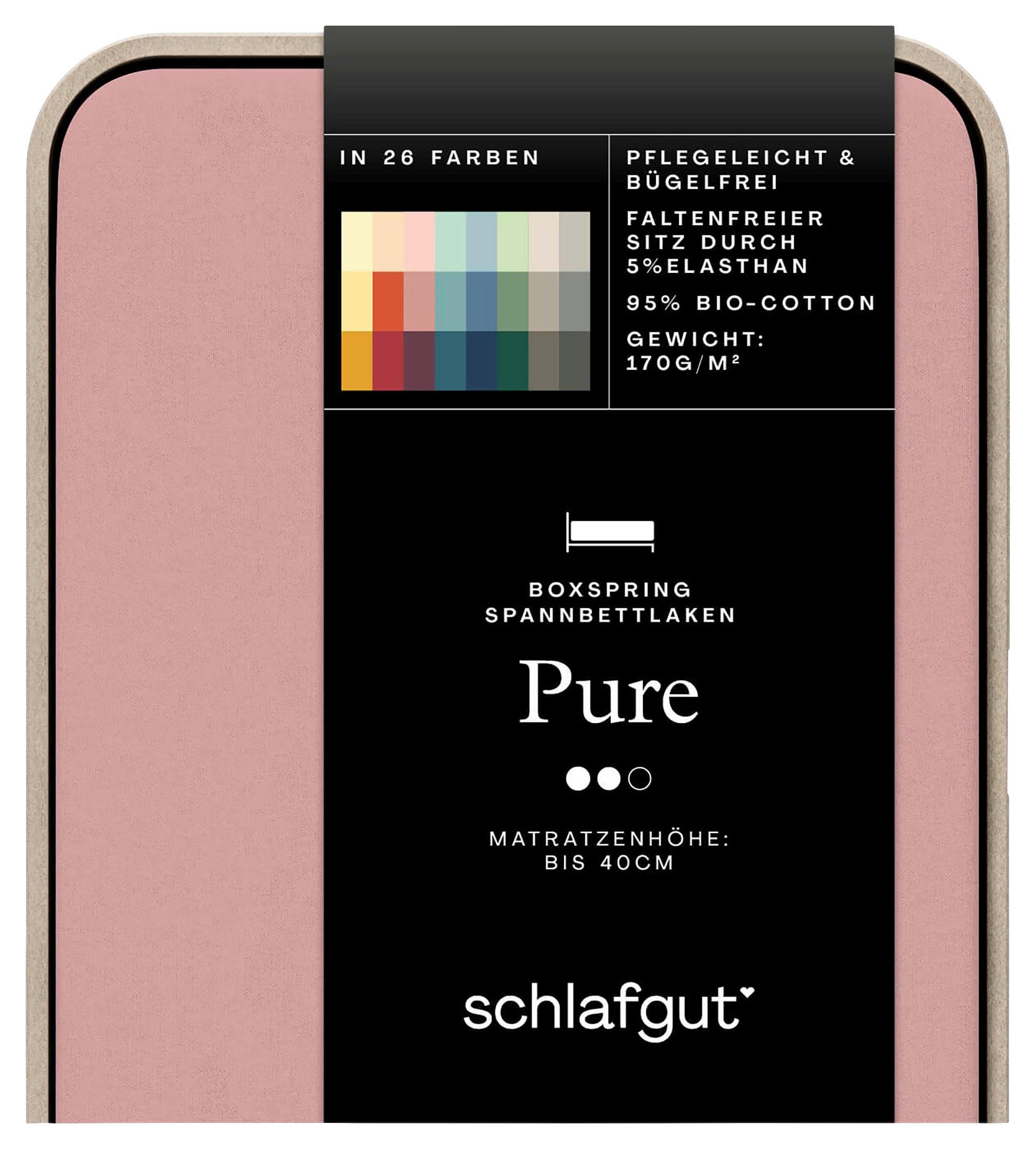Boxspring-spannleintuch Pure Boxspring - Altrosa, Basics, Textil (90-100/190-220cm) - Schlafgut