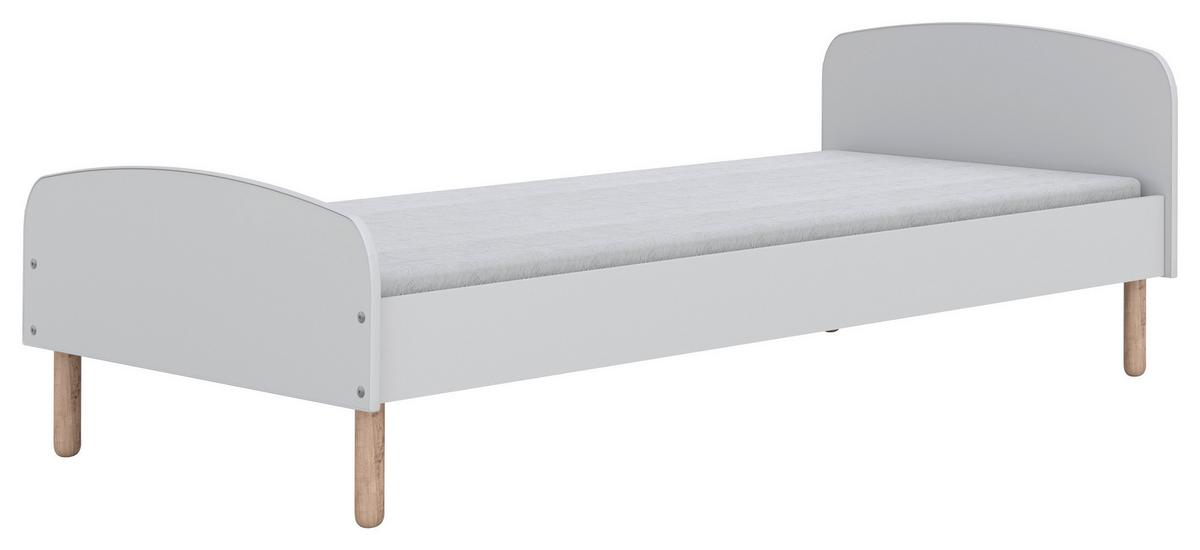 Kinder-/Juniorbett Emma Weiß B: 90cm - Birkefarben/Buchefarben, MODERN, Holz/Holzwerkstoff (90/180cm) - MID.YOU