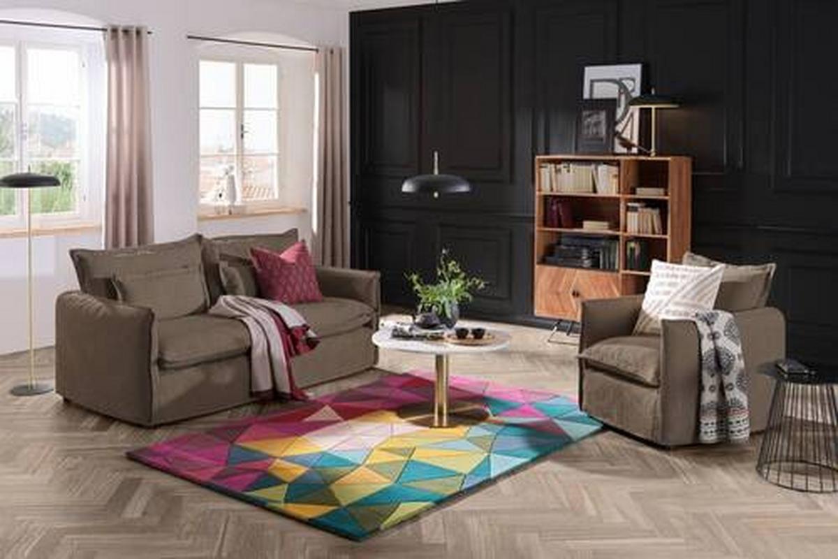 Sessel Toscana - Schwarz/Braun, Trend, Textil (120/82/98cm) - Livetastic