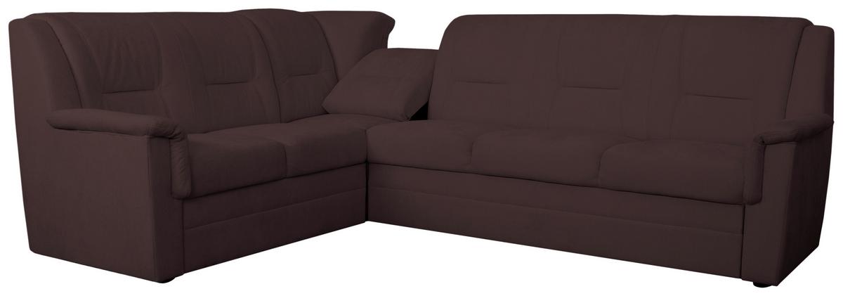 ECKSCHLAFSOFA Rafael, Dunkelrot S: 279x224cm - Beige/Schwarz, Trend, Textil (279/224cm)