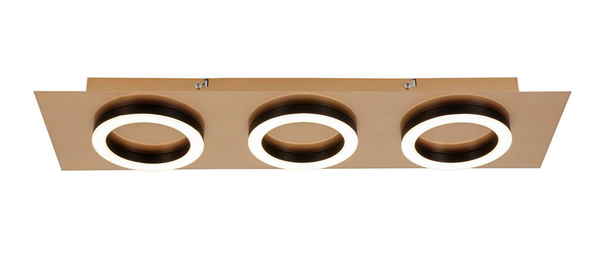 STROPNÉ LED SVIETIDLO EMILORE - čierna/cappuccino, Modern, kov/plast (60/18/5,1cm) - Mömax