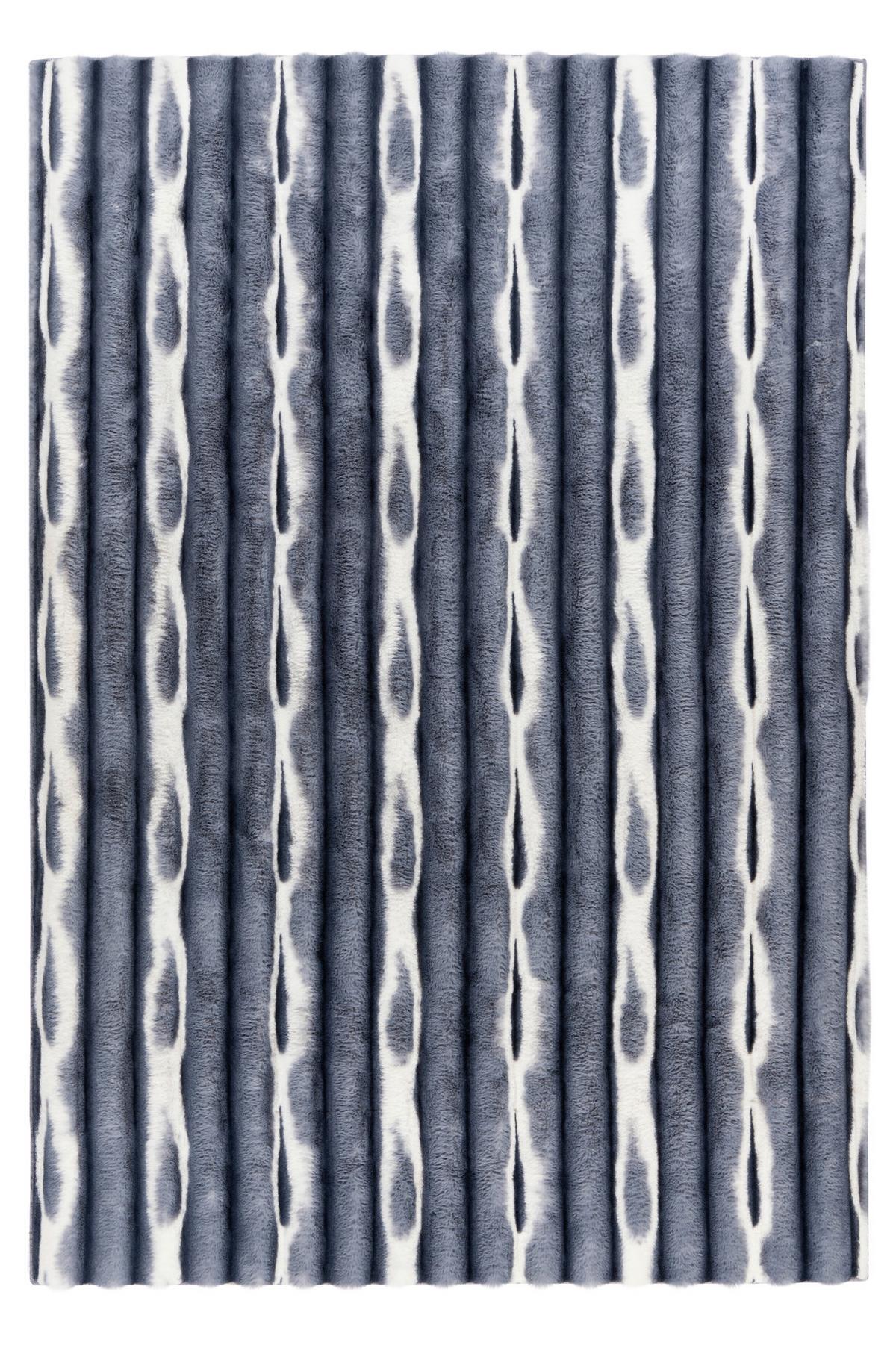 Hochflorteppich My Waves 305 - Blau, Basics, Textil (40/60cm) - Obsession